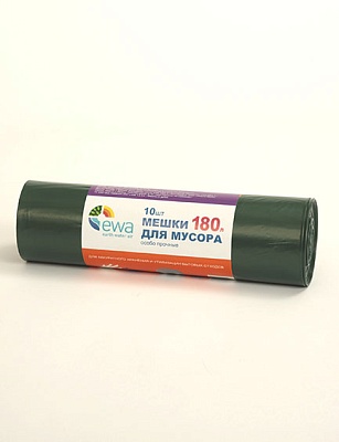 Мешки для мусора EWA 180л особопрочные зеленые